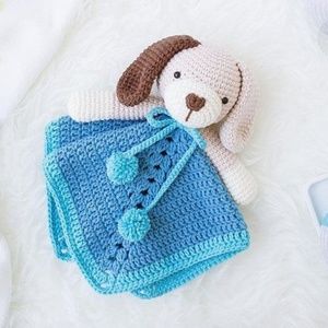 Baby bear lovey blanket handmade crochet